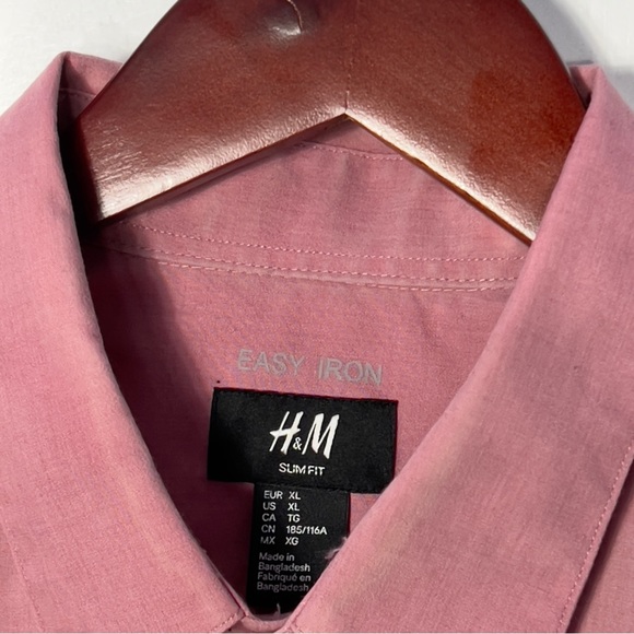 H&M | Mens Easy Iron Slim Fit Long Sleeve Button Down Dress Shirt | XL - Picture 2 of 6